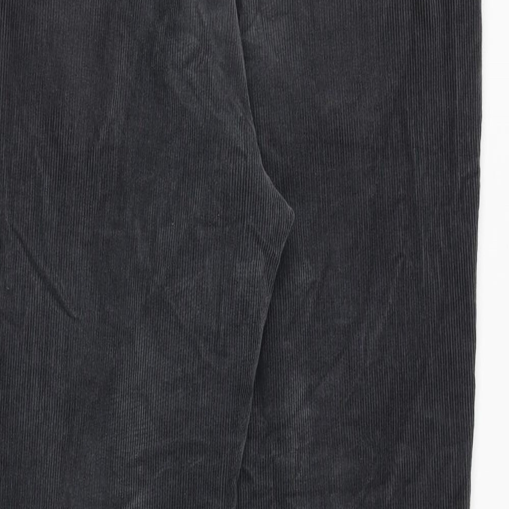 H&M Mens Grey Cotton Trousers Size 34 in Regular Zip