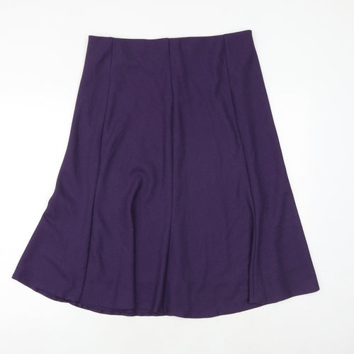 EWM Womens Purple Polyester Swing Skirt Size 16