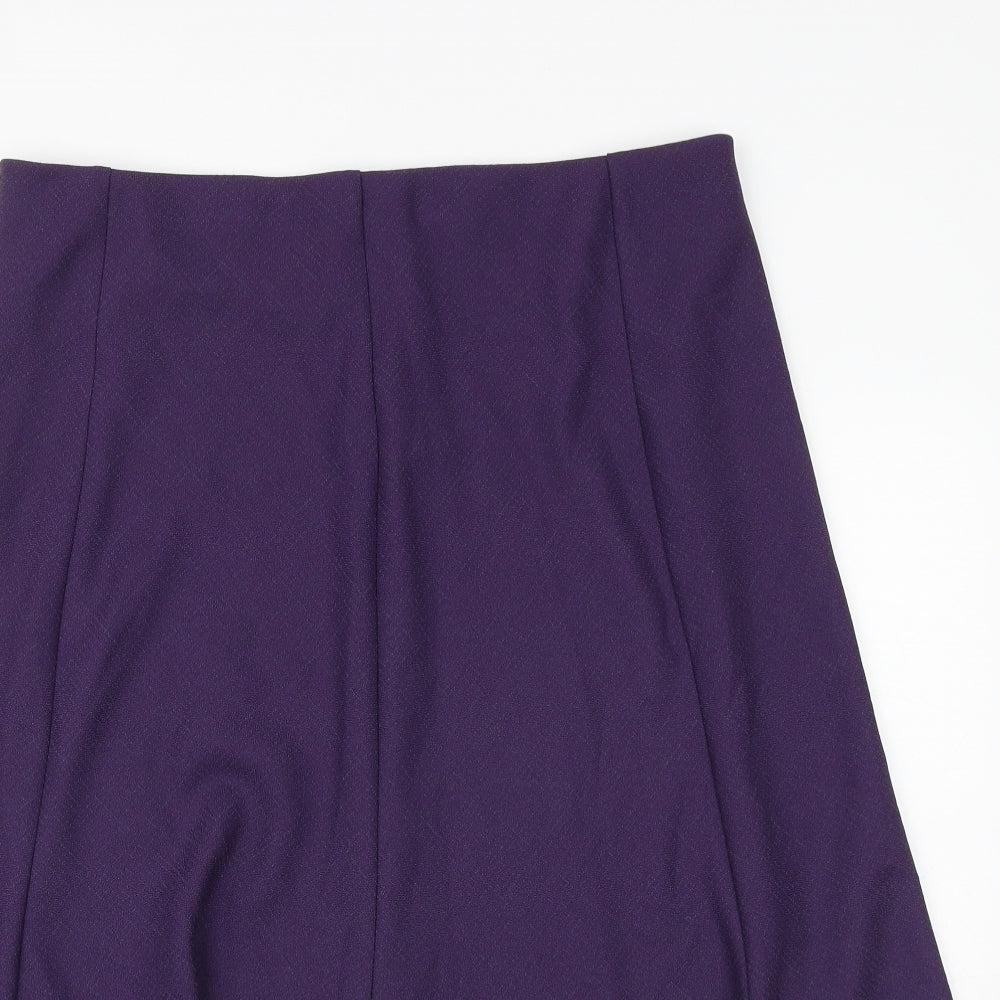 EWM Womens Purple Polyester Swing Skirt Size 16