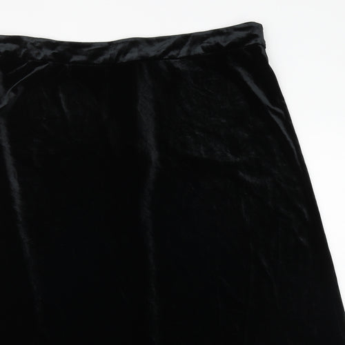 Marks and Spencer Womens Black Polyester Swing Skirt Size 20 Button
