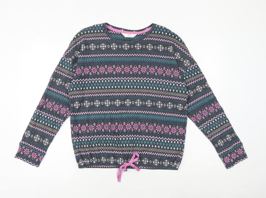 Marks and Spencer Womens Multicoloured Fair Isle Polyester Pullover Sweatshirt Size M Pullover