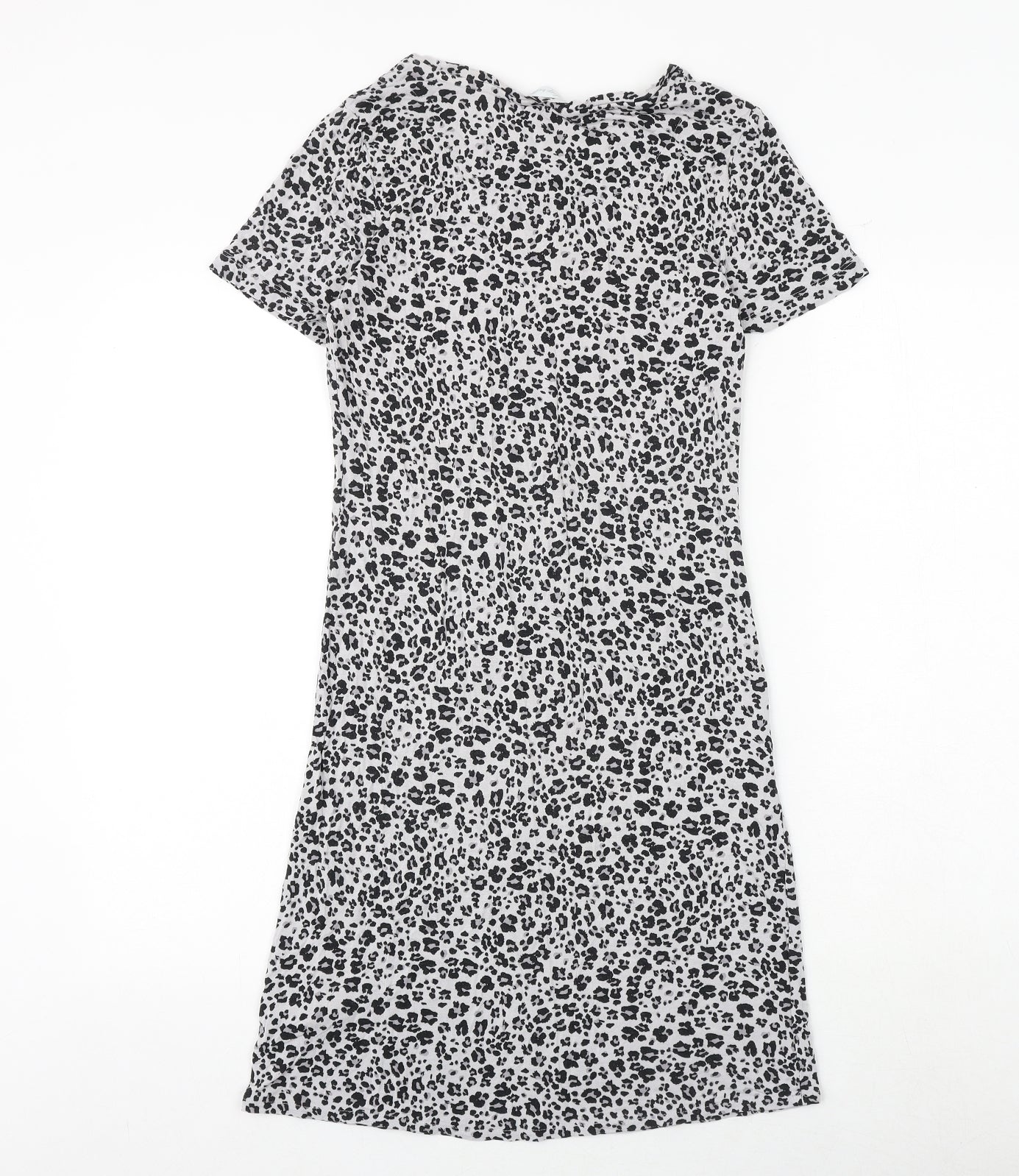Marks and Spencer Womens Grey Animal Print Viscose Top Dress Size 6 - Leopard Print