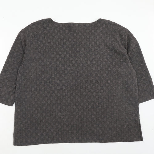 Saloos Womens Grey Polka Dot Polyester Pullover Sweatshirt Size 18 Pullover
