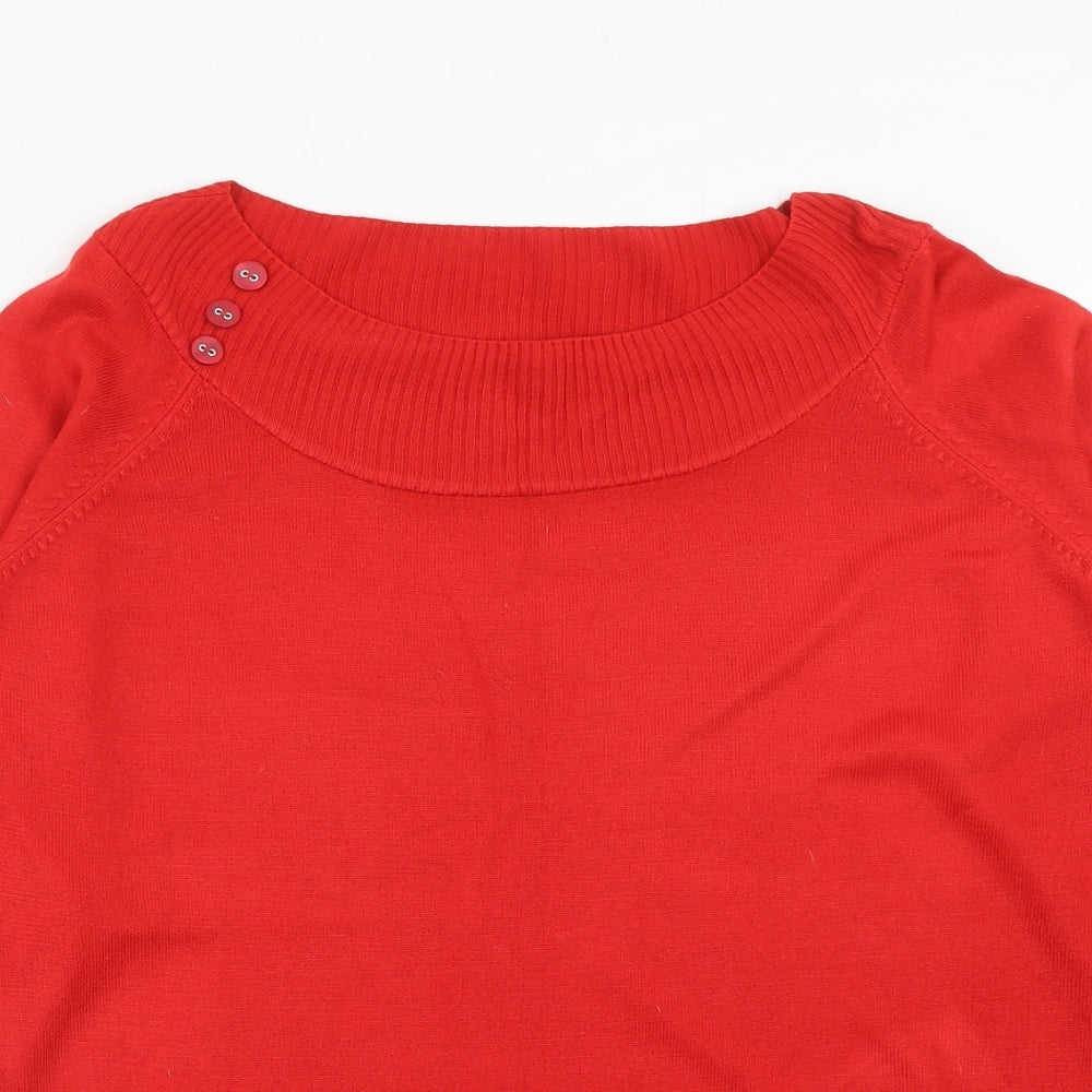 Marks and Spencer Womens Red Boat Neck Acrylic Pullover Jumper Size 18