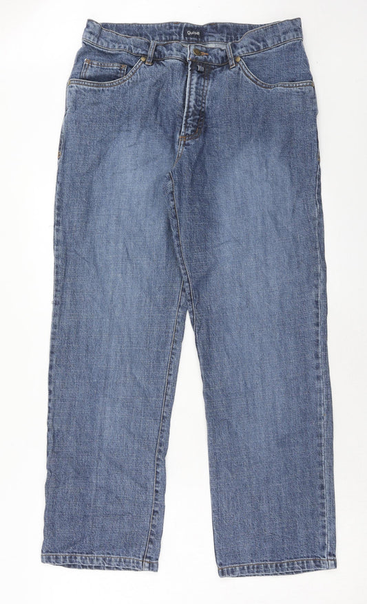 Guise Mens Blue Cotton Straight Jeans Size 34 in Regular Zip - Short Leg