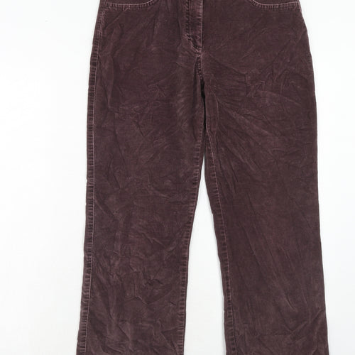 Per Una Womens Purple Cotton Trousers Size 12 Regular