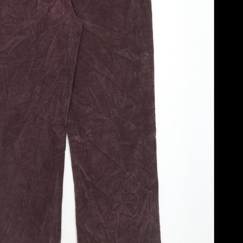 Per Una Womens Purple Cotton Trousers Size 12 Regular