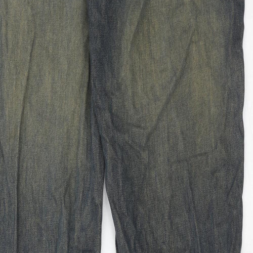 Nico Mens Blue Cotton Bootcut Jeans Size 34 in Regular Button - Long Leg