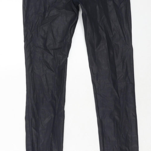 NEXT Womens Blue Cotton Trousers Size 8 Regular Zip