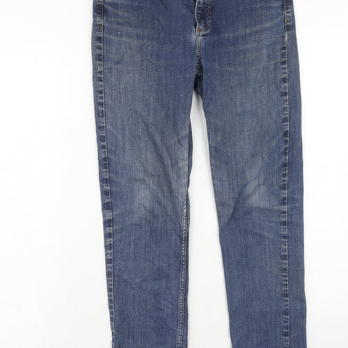 John Lewis Boys Blue Cotton Skinny Jeans Size 12 Years Regular Zip