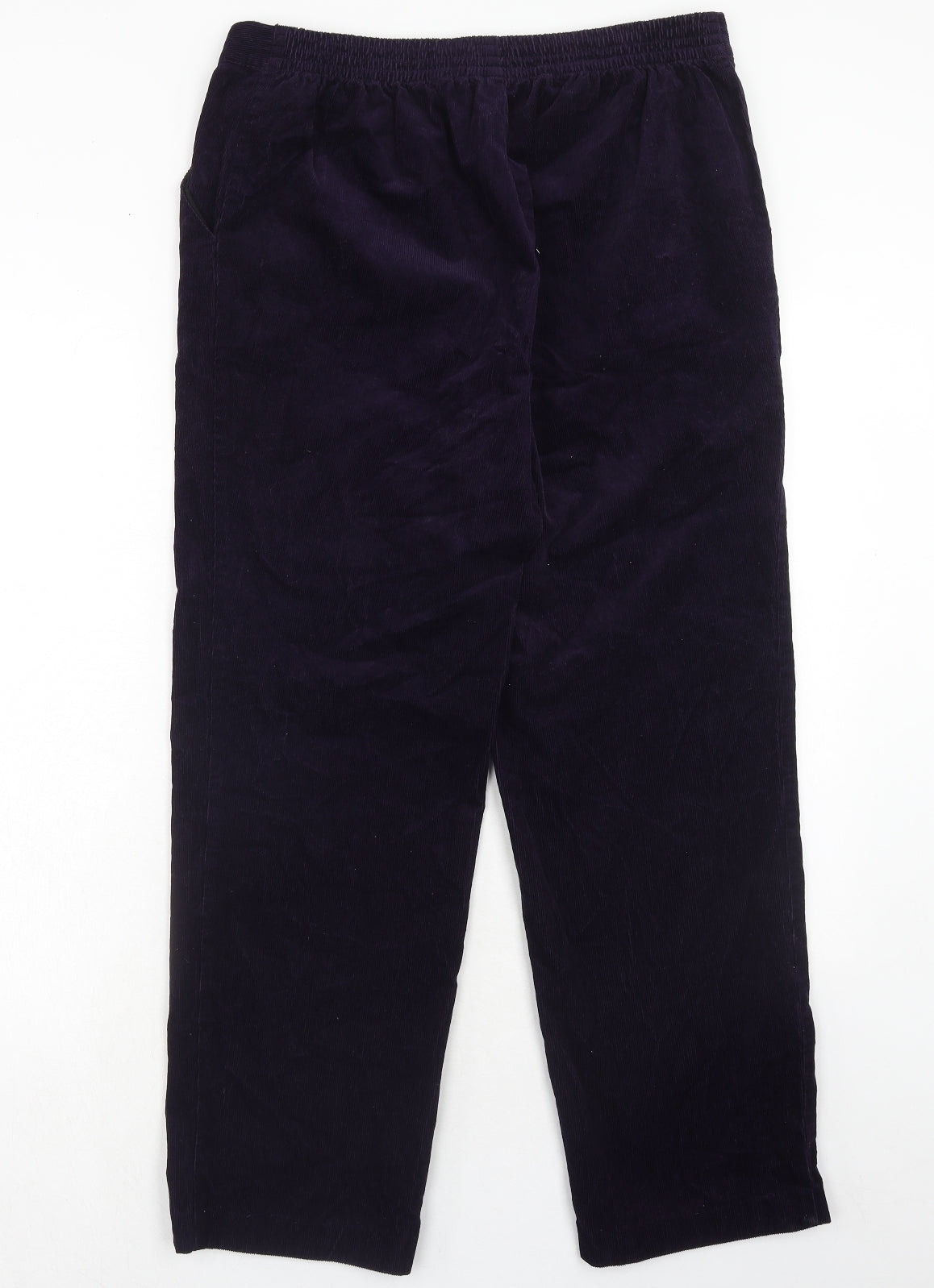 Marks and Spencer Womens Purple Cotton Trousers Size 14 Regular