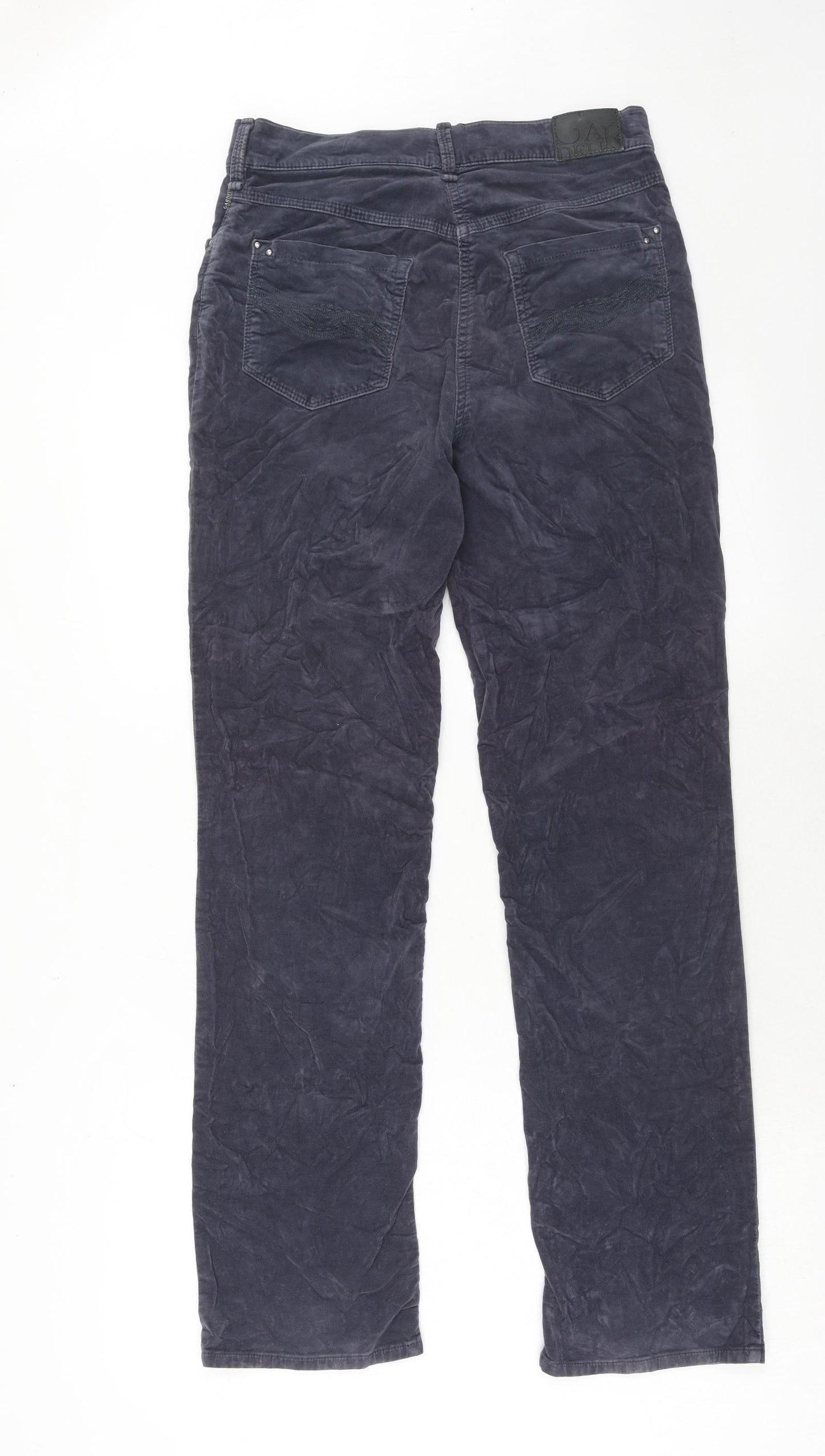 Gap Womens Blue Cotton Trousers Size 8 Regular Zip