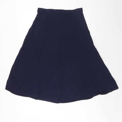 Gap Womens Blue Viscose Swing Skirt Size S Zip
