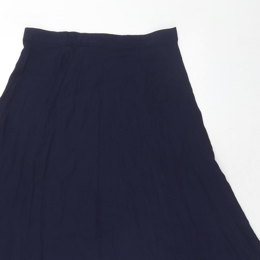 Gap Womens Blue Viscose Swing Skirt Size S Zip