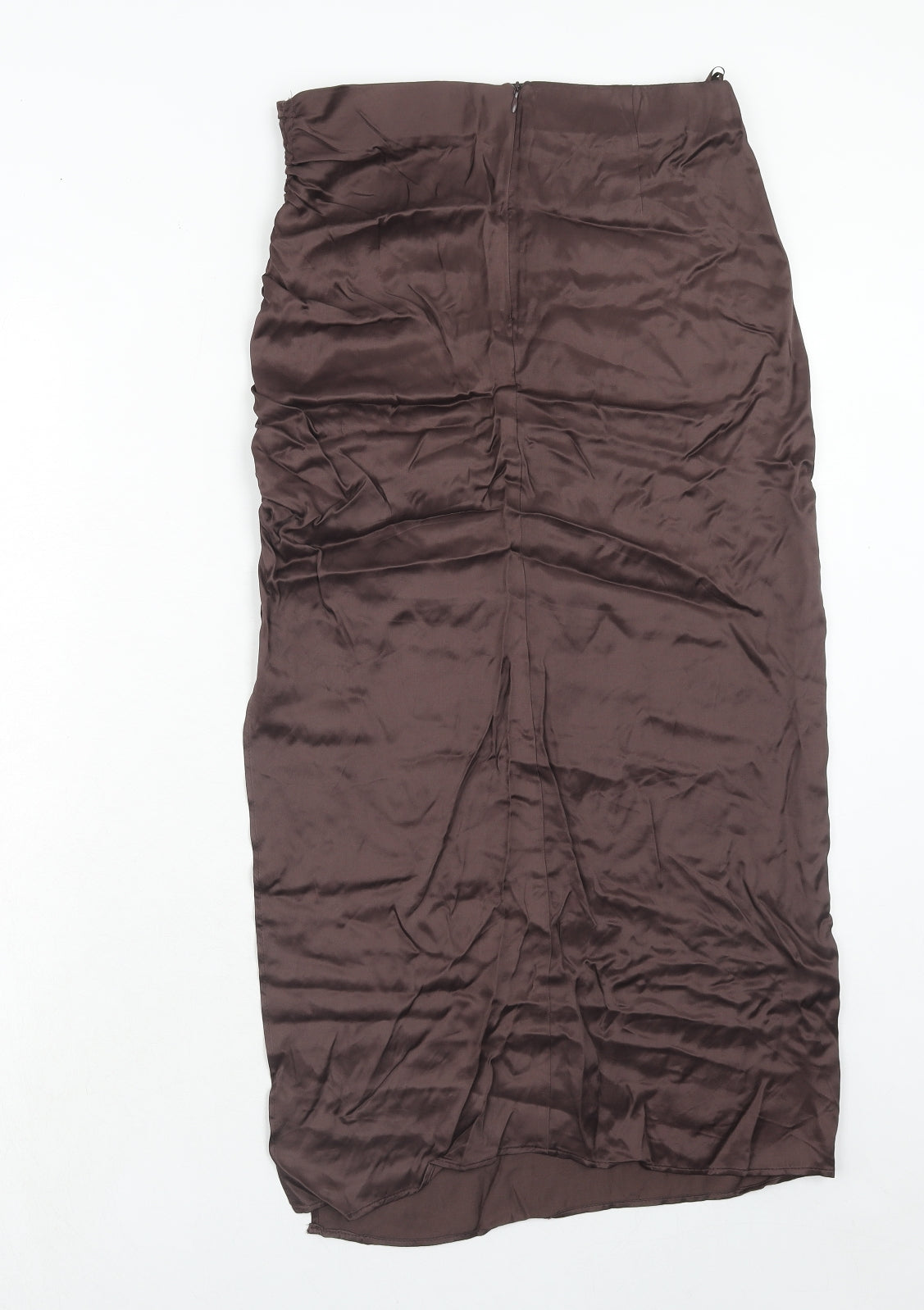 Zara Womens Brown Viscose A-Line Skirt Size S Zip