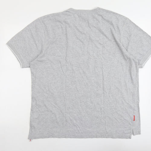Slazenger Mens Grey Cotton T-Shirt Size XL V-Neck