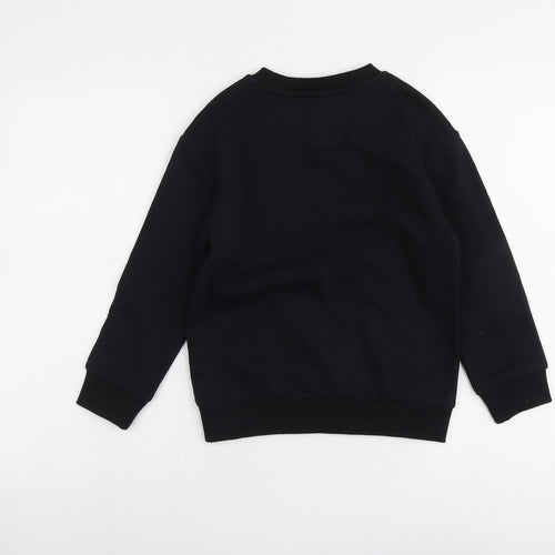 Marks and Spencer Boys Black Cotton Pullover Sweatshirt Size 7-8 Years Pullover - Strangers Things