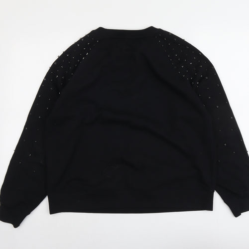 Marks and Spencer Womens Black Cotton Pullover Sweatshirt Size M Pullover