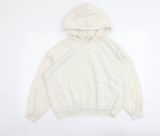 H&M Womens Beige Cotton Pullover Hoodie Size S Pullover