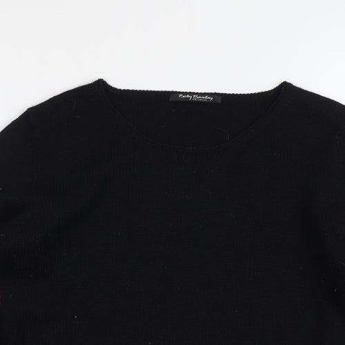 Betty Barclay Womens Black Round Neck Wool Pullover Jumper Size 14