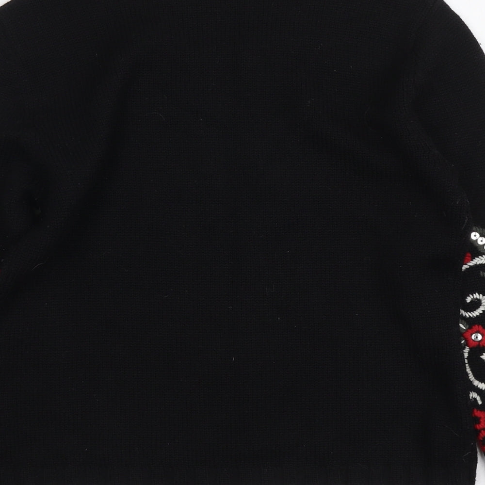 Betty Barclay Womens Black Round Neck Wool Pullover Jumper Size 14