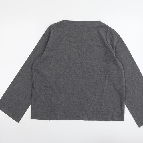 Zara Womens Grey Round Neck Polyester Pullover Jumper Size S