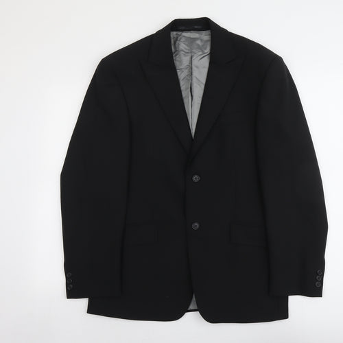Haps Mens Black Polyester Jacket Suit Jacket Size 42 Regular