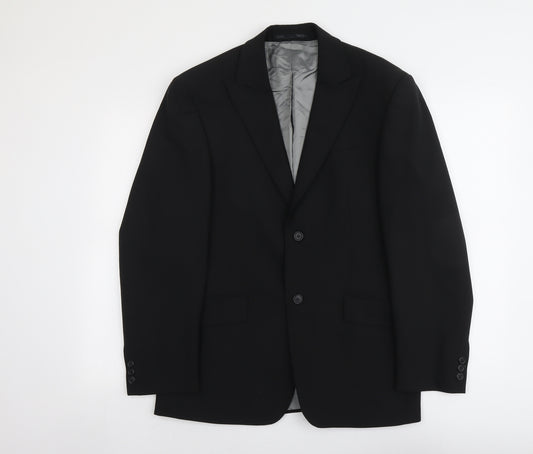 Haps Mens Black Polyester Jacket Suit Jacket Size 42 Regular