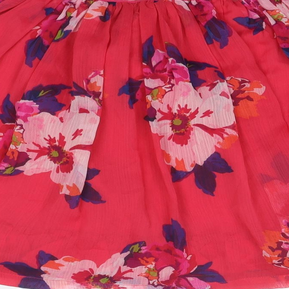 Joules Girls Pink Floral Polyester Skater Skirt Size 11-12 Years Regular Pull On