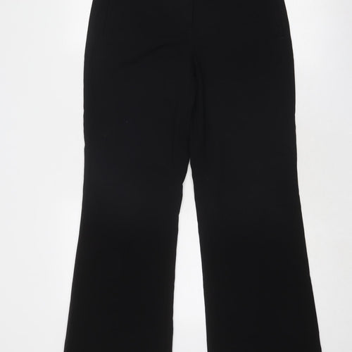 NEXT Womens Black Polyester Trousers Size 8 Regular Zip