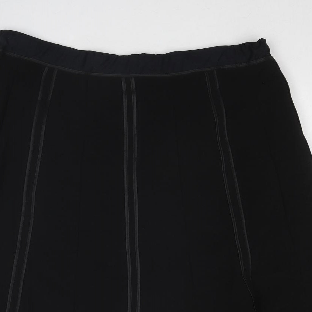 Bonmarché Womens Black Polyester Swing Skirt Size 20 Zip