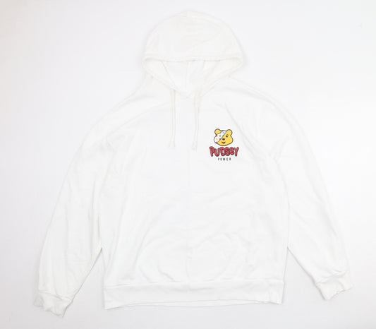 Justice League Womens White Cotton Pullover Sweatshirt Size 16 Pullover - Pudsey Justice League Size 16-18