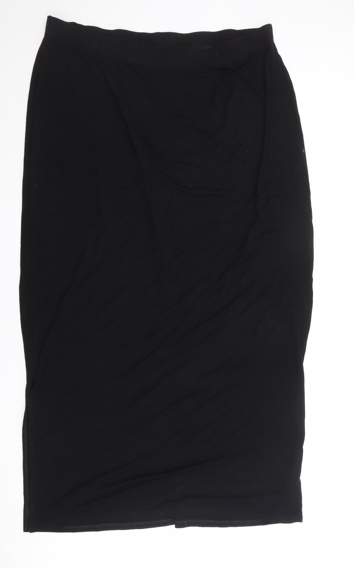 Long Tall Sally Womens Black Viscose A-Line Skirt Size 22