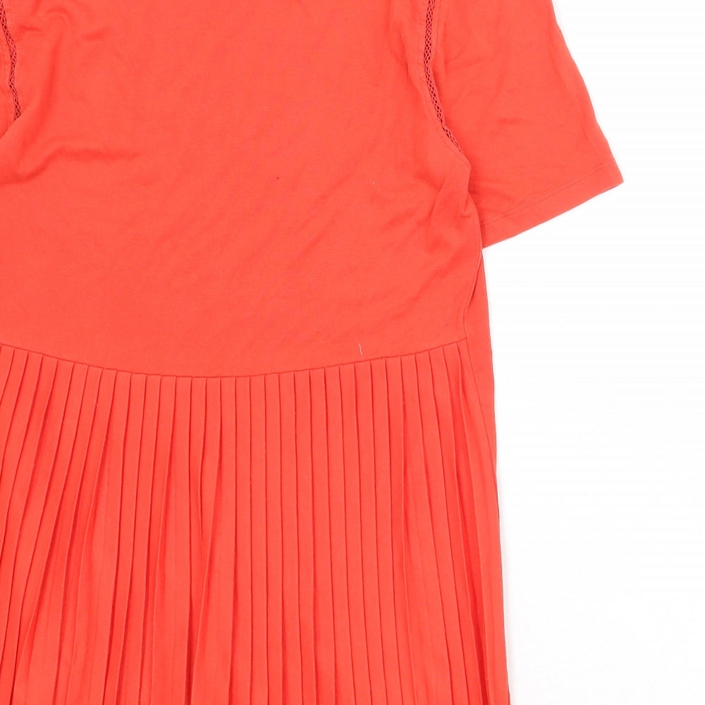 HUGO BOSS Womens Orange Polyester Basic T-Shirt Size S Round Neck
