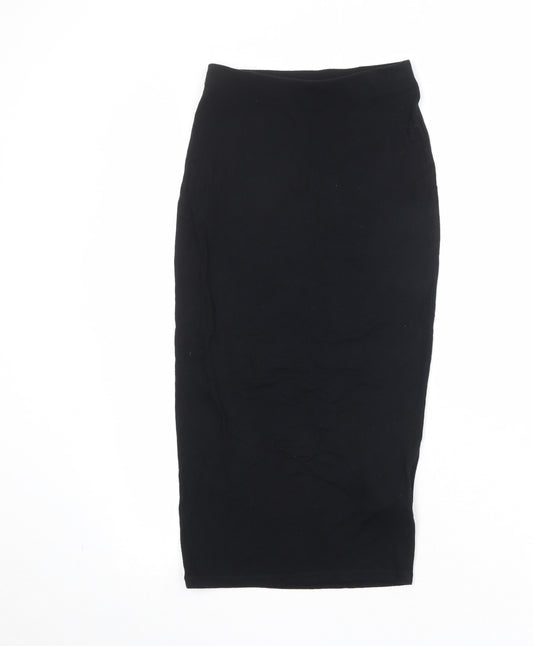 Pull&Bear Womens Black Viscose A-Line Skirt Size S
