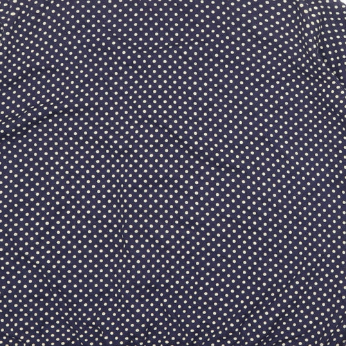 Marks and Spencer Womens Blue Round Neck Polka Dot Viscose Cardigan Jumper Size 20