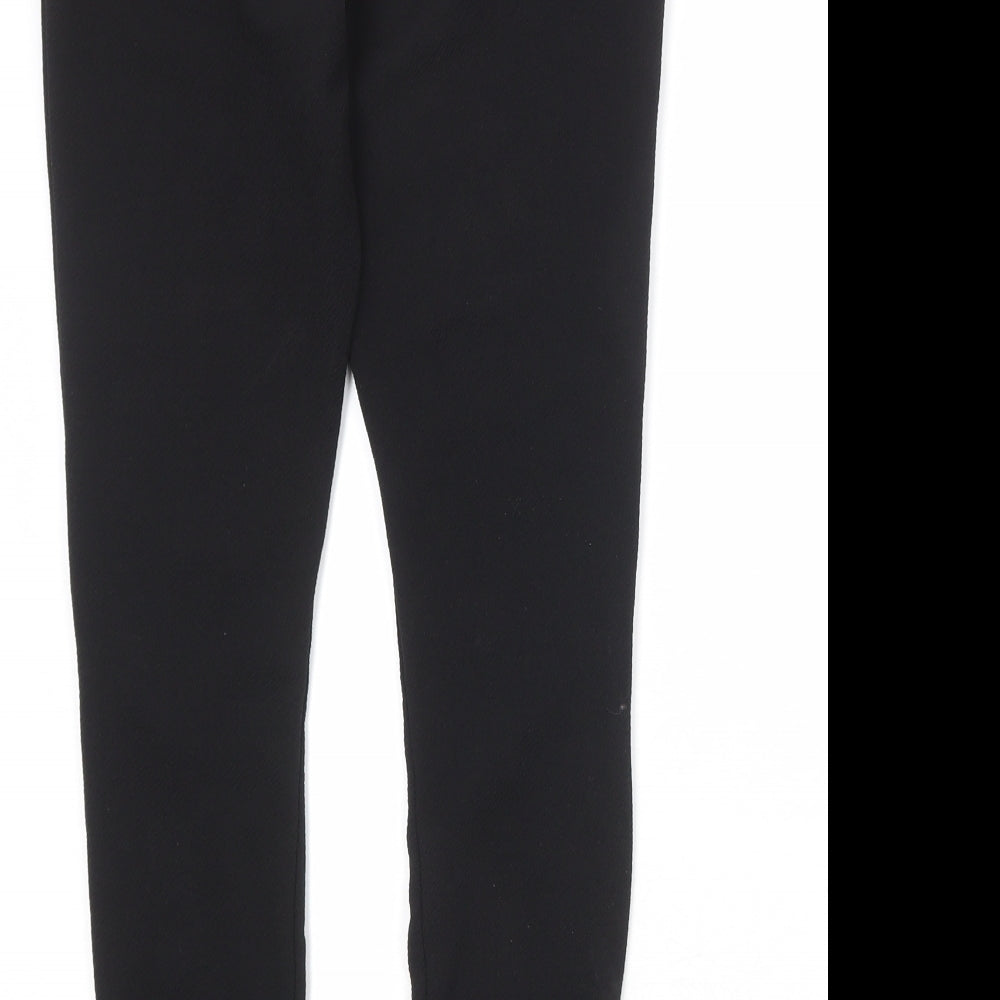 Boohoo Womens Black Polyester Trousers Size 10 Regular