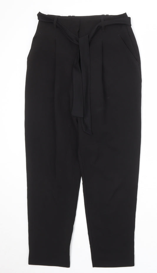 New Look Womens Black Polyester Trousers Size 6 Regular Zip