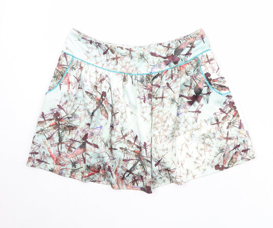 Ted Baker Womens Multicoloured Geometric Polyester Mini Skirt Size M Zip