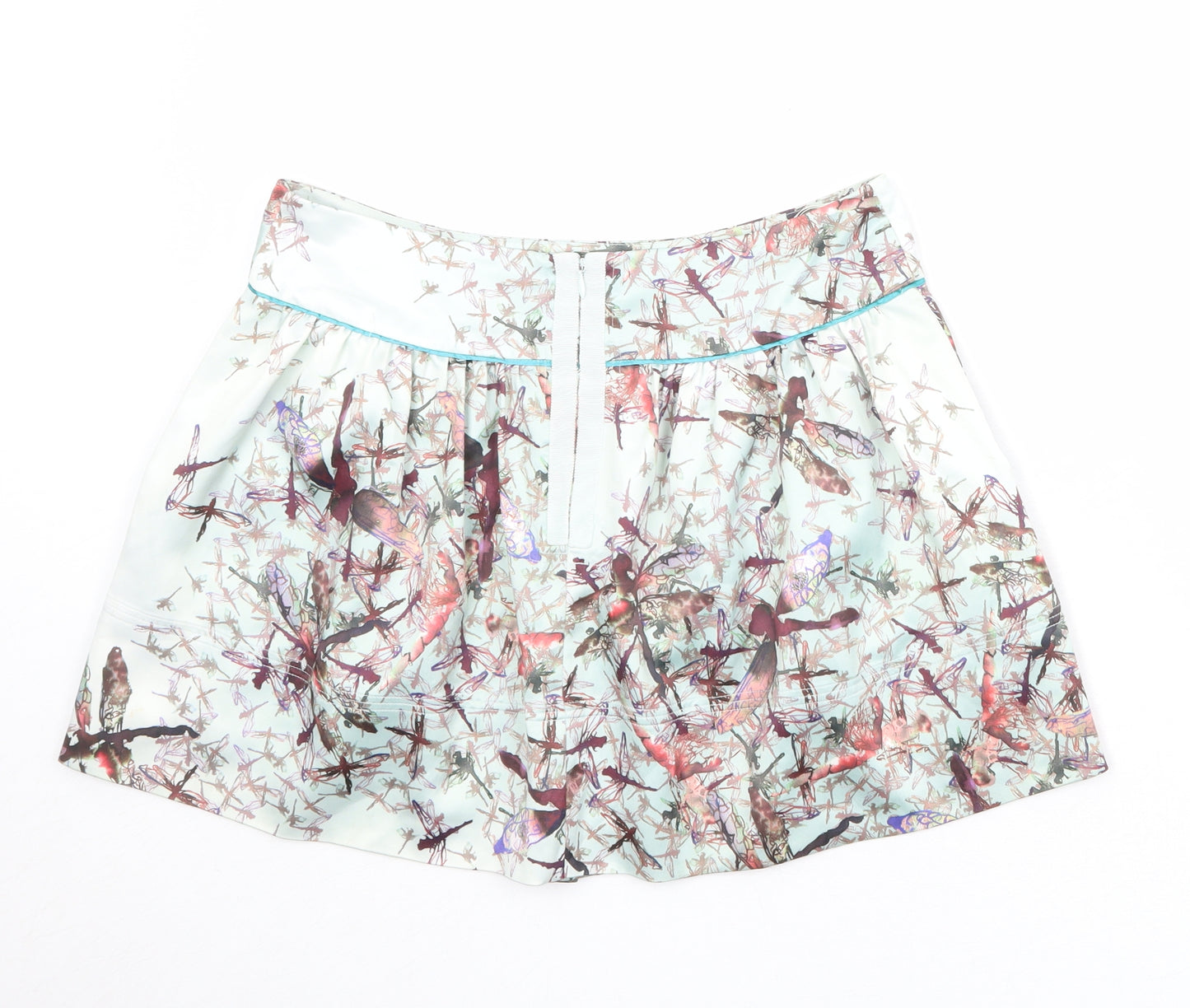 Ted Baker Womens Multicoloured Geometric Polyester Mini Skirt Size M Zip