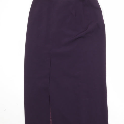 Country Casuals Womens Purple Polyester A-Line Skirt Size 14 Zip