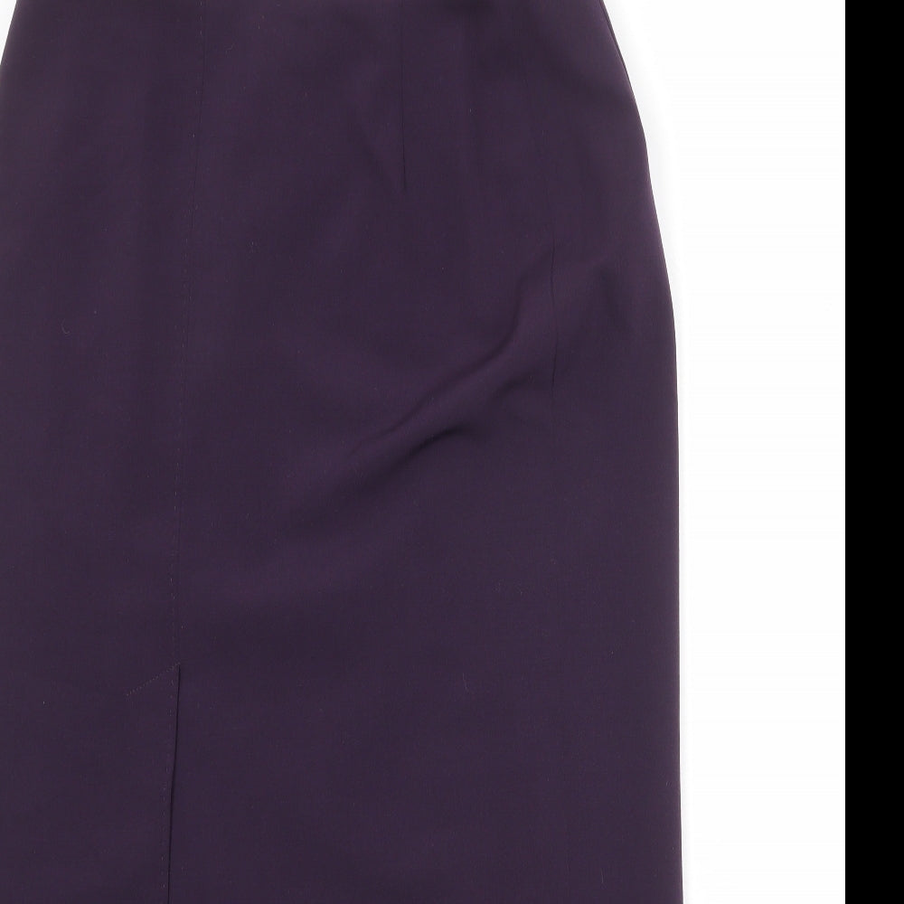 Country Casuals Womens Purple Polyester A-Line Skirt Size 14 Zip
