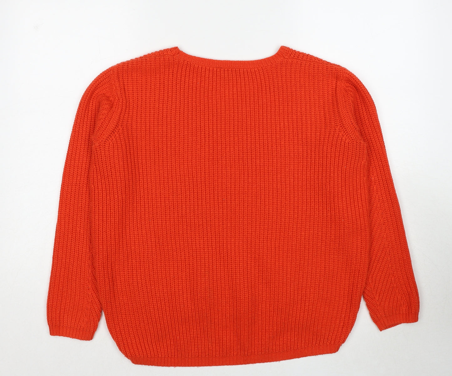 Topshop Womens Red Round Neck Acrylic Pullover Jumper Size 8