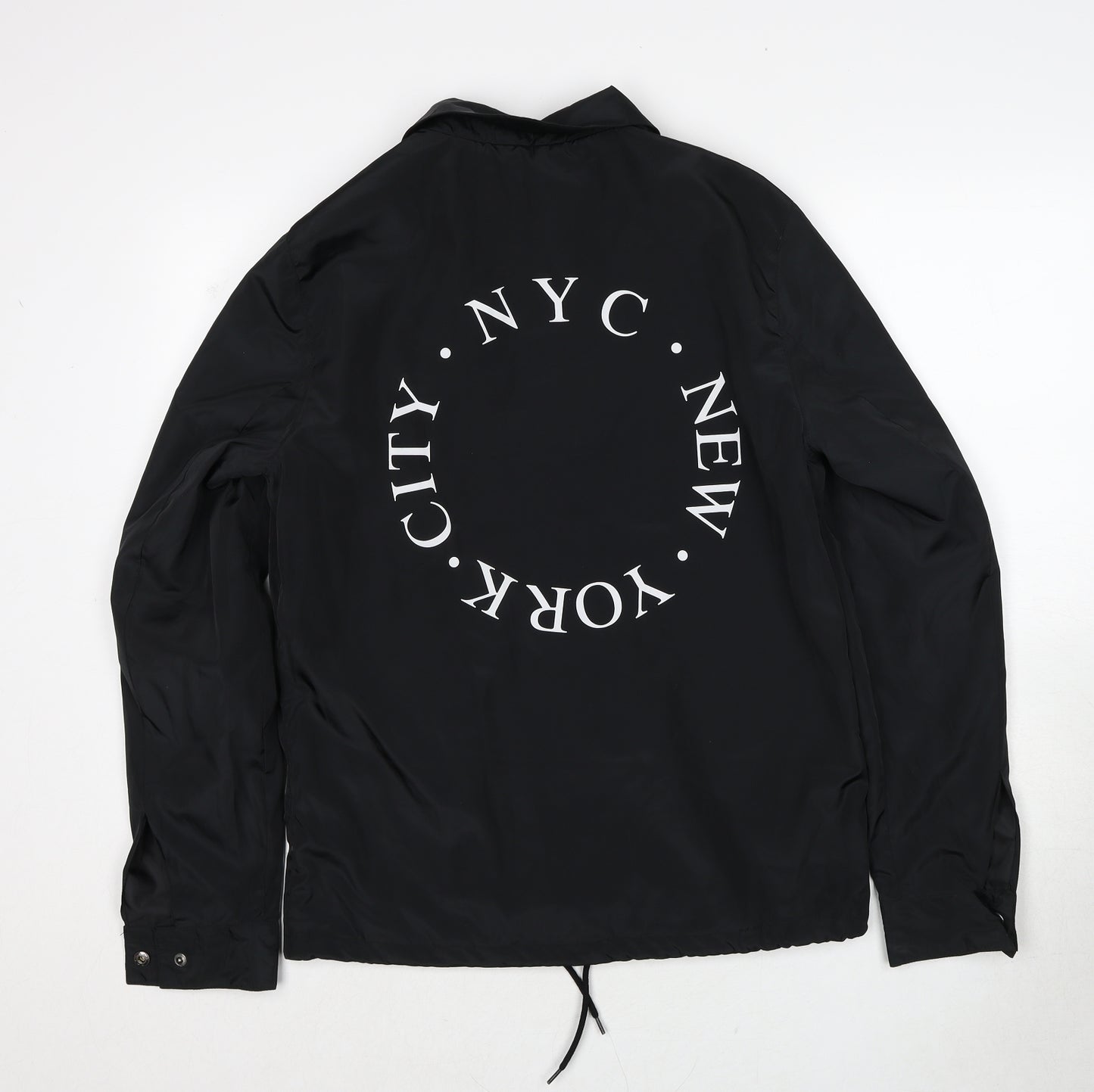 River Island Mens Black Jacket Size S Snap - NYC