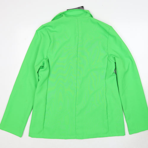 PRETTYLITTLETHING Womens Green Jacket Blazer Size 12 Button