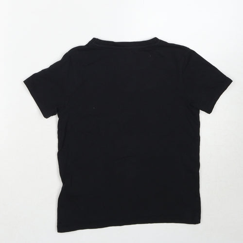 name it Boys Black Cotton Basic T-Shirt Size 7-8 Years Round Neck Pullover - Among Us