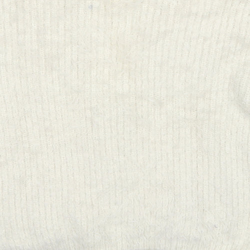 Zara Girls White V-Neck Polyester Cardigan Jumper Size 11-12 Years Button