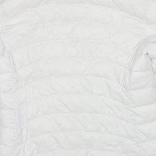 Gap Womens White Quilted Jacket Size S Zip