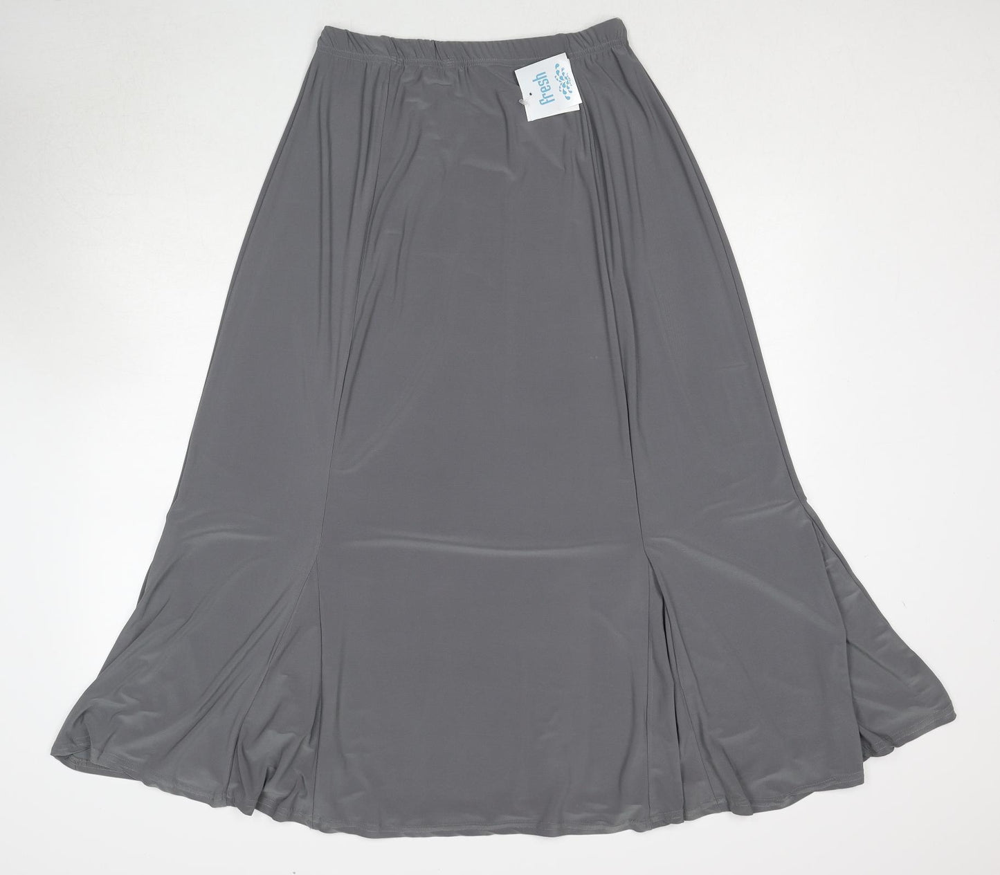 Fresh Womens Grey Polyester Maxi Skirt Size L