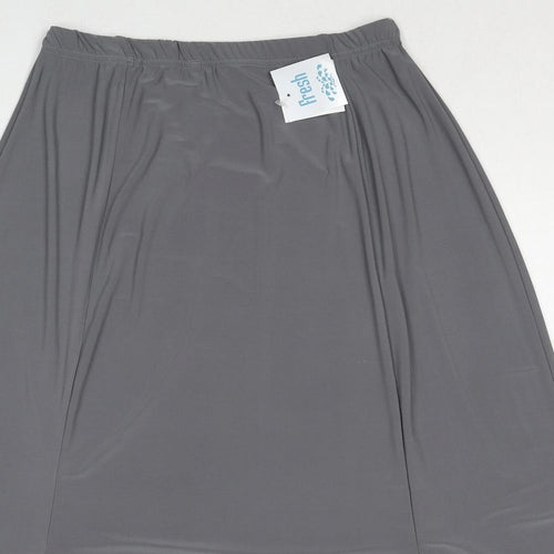Fresh Womens Grey Polyester Maxi Skirt Size L